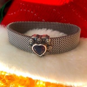 Amethyst Marcasite Heart Bracelet